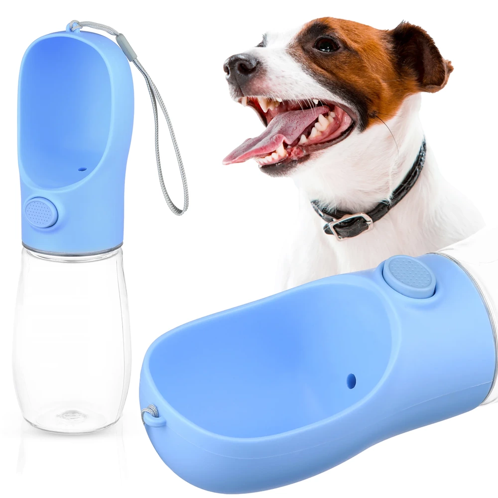 PAC-500ML-BLU, Abbeveratoio portatile per animali, Borraccia per cane o  gatto, Borraccia con vaschetta annessa